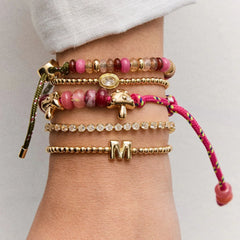 Happy Here Beaded Bracelet - Mushroom