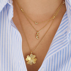 Gwen Mini Bubble Initial Necklace - Gold