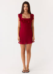 Malina Mini Dress Deep Red