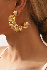 Olivia C-Shaped Floral Earrings