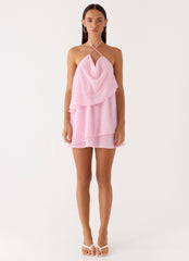 On The Go Beaded Mini Dress Pink