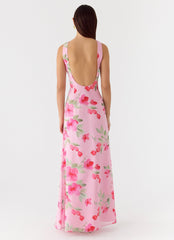 Serafim Chiffon Maxi Dress Petal Soleil