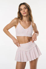 Vanina Bow Print Mini Active Skort