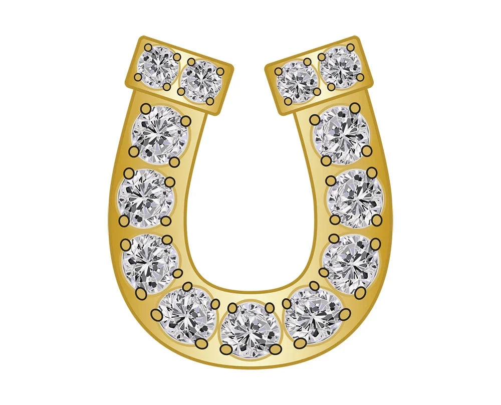 Horseshoe Icon - Pavé Gold
