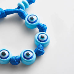 Knotty Good Eye Cord Bracelet  - Aqua