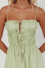 Remember When Tied Bodice Maxi Dress Sage