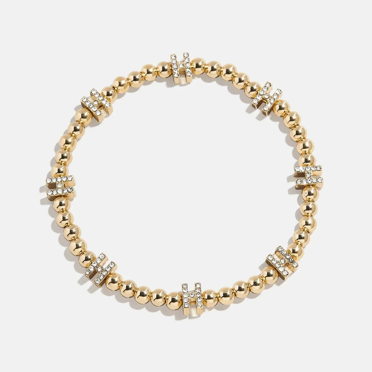 Gold/Pavé Repeating Initial Pisa Bracelet - H