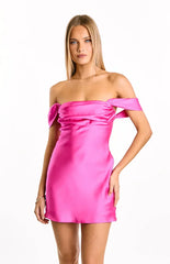 Zoella Hot Pink Off The Shoulder Mini Dress