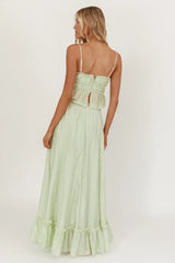 Maidens Tie Detail Overlock Maxi Skirt Sage