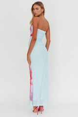 Truth Be Told Strapless Maxi Dress Blue