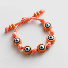 Knotty Good Eye Cord Bracelet  - Tangerine