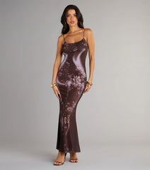 Moonlit Bloom Abstract Floral Maxi Dress