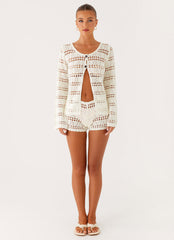 Baylock Crochet Shorts - White