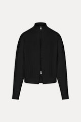 Bea Cloud Knit Zip Up Sweater - Black