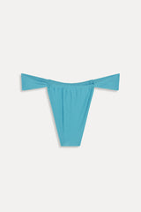Beckett Satin Micro Bikini Bottom - Cyan Shine
