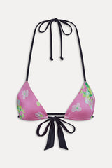 Coastal Micro Triangle Bikini Top - Midnight Blossom