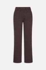Emma Thermal Low Rise Pants - Walnut