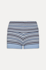 Estelle Knit Booty Shorts - Blueberry Stripe