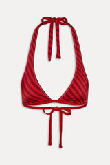 x JENNIE Frank Satin Bikini Top - Spring Stripe