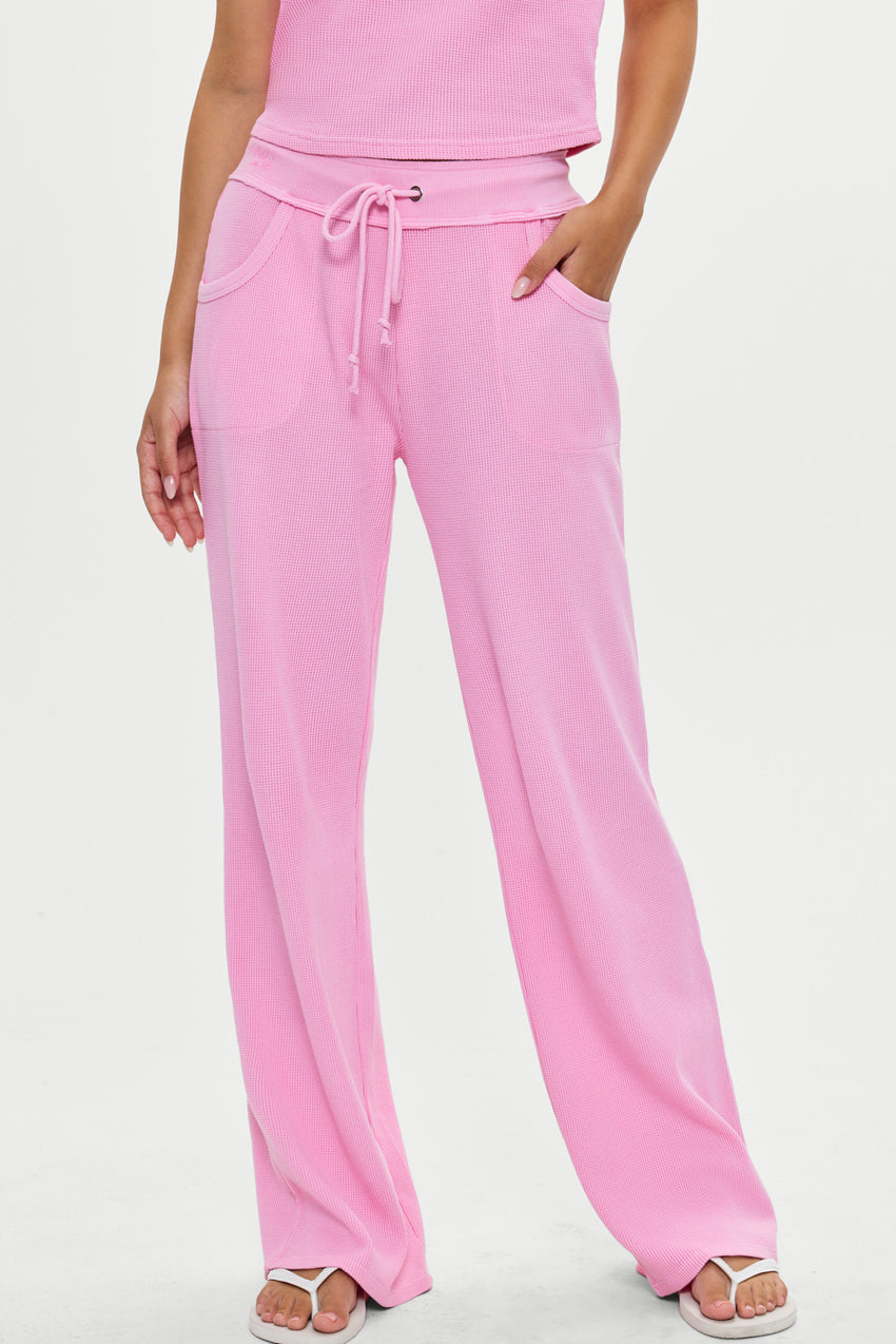 Emma Thermal Low Rise Pants - Blush