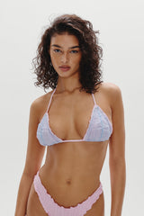 Isla Skimpy Gingham Bikini Top - Gingham Ribbon