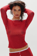 Joy Long Sleeve Sleep Shirt - Holiday Dot