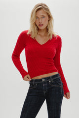 Kit V Neck Knit Sweater - Heartstrings