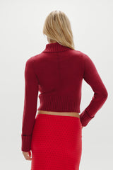 Laurel Knit Turtleneck Sweater - Rosewood