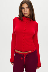 Leo Knit Button Up Cardigan - Ember