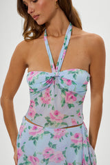 Maribel Floral Halter Top - Watercolor