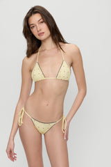 Nick Reversible Satin Bikini Top - Honey Bug