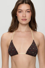 Nick Reversible Satin Bikini Top - Honey Bug