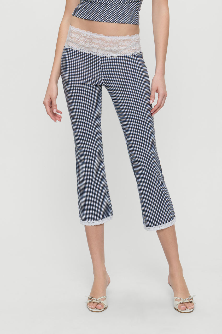 Nikki Gingham Capri Pants - Midnight Wishes