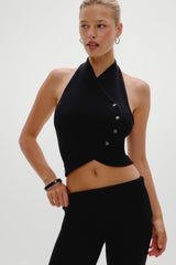 Ryder Knit Halter Top - Black