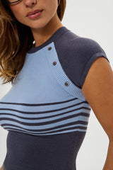 Shore Knit Shirt - Stone Stripe