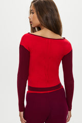 Vail Off The Shoulder Knit Shirt - Ember