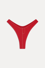 Full Moon Micro Bikini Bottom - Red Denim