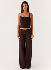 Hot as Ice Low Rise Pants - Chocolate