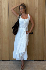 Keepsake Cotton Ruffle Maxi Dress - Daisy White