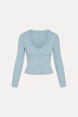 Kit V Neck Knit Sweater - Daydream