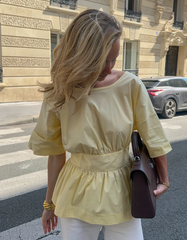 Open-Back Peplum Blouse