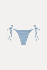 Mackenzie Crochet String Bikini Bottom - Blue Jay