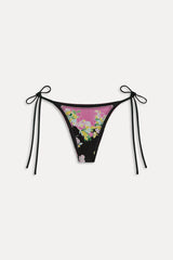 Mackenzie Cheeky String Bikini Bottom - Midnight Blossom