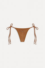 x BELLA HADID Mackenzie Suede String Bikini Bottom - Sunkissed Suede