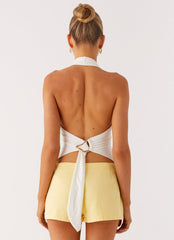 New Yorker Denim Mini Shorts - Yellow