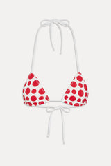 Nick Triangle Halter Bikini Top - Red Dottie