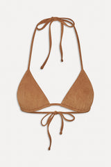 x BELLA HADID Nick Suede Triangle Bikini Top - Sunkissed Suede
