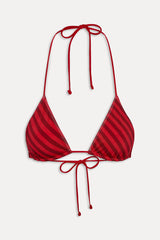 x JENNIE Nick Satin Bikini Top - Spring Stripe