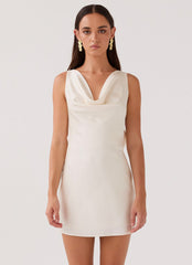 Be Mine Satin Mini Dress - Ivory