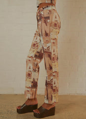 Late Nights in N.Y Pants - Neutral Film Graphic